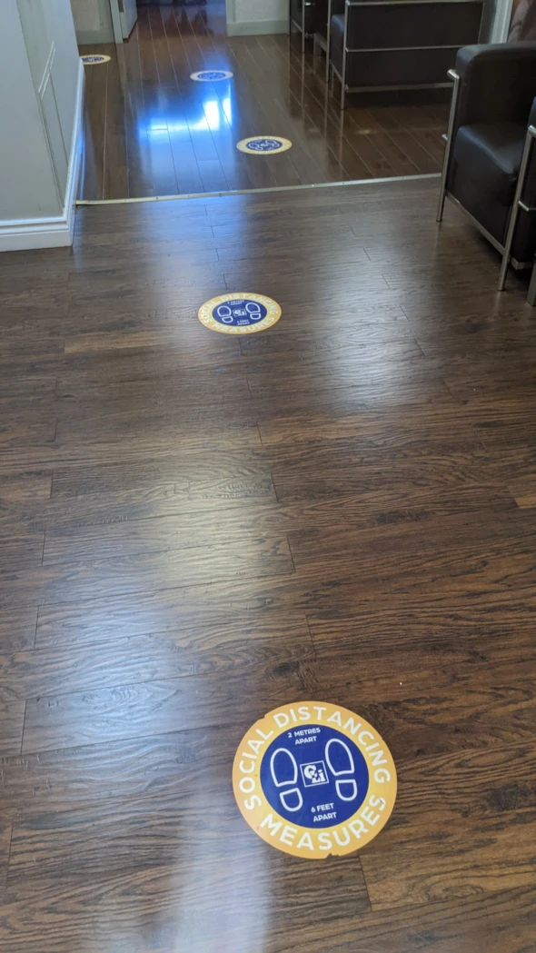 Line-up Distancing Markers - Non-Slip Floor Decals